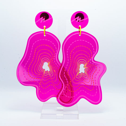 Vaporwave large pink blob dangles (pink outline)