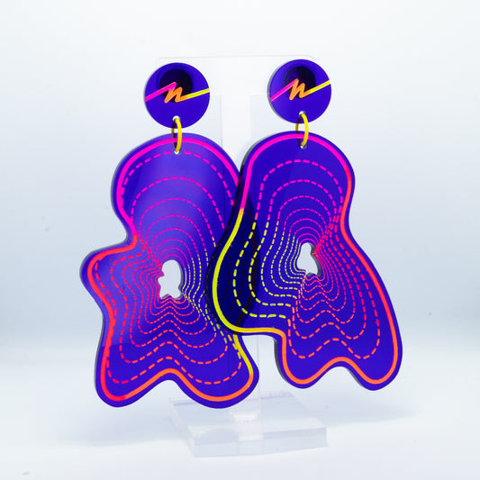Vaporwave large purple blob dangles (gradient outline)