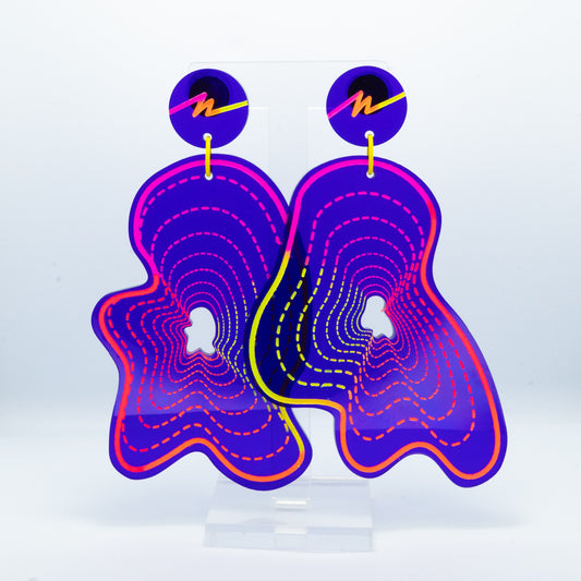 Vaporwave large purple blob dangles (gradient outline)