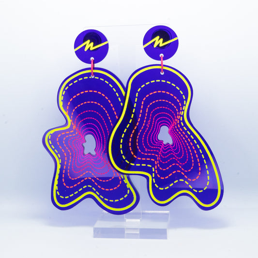 Vaporwave large purple blob dangles (yellow outline)
