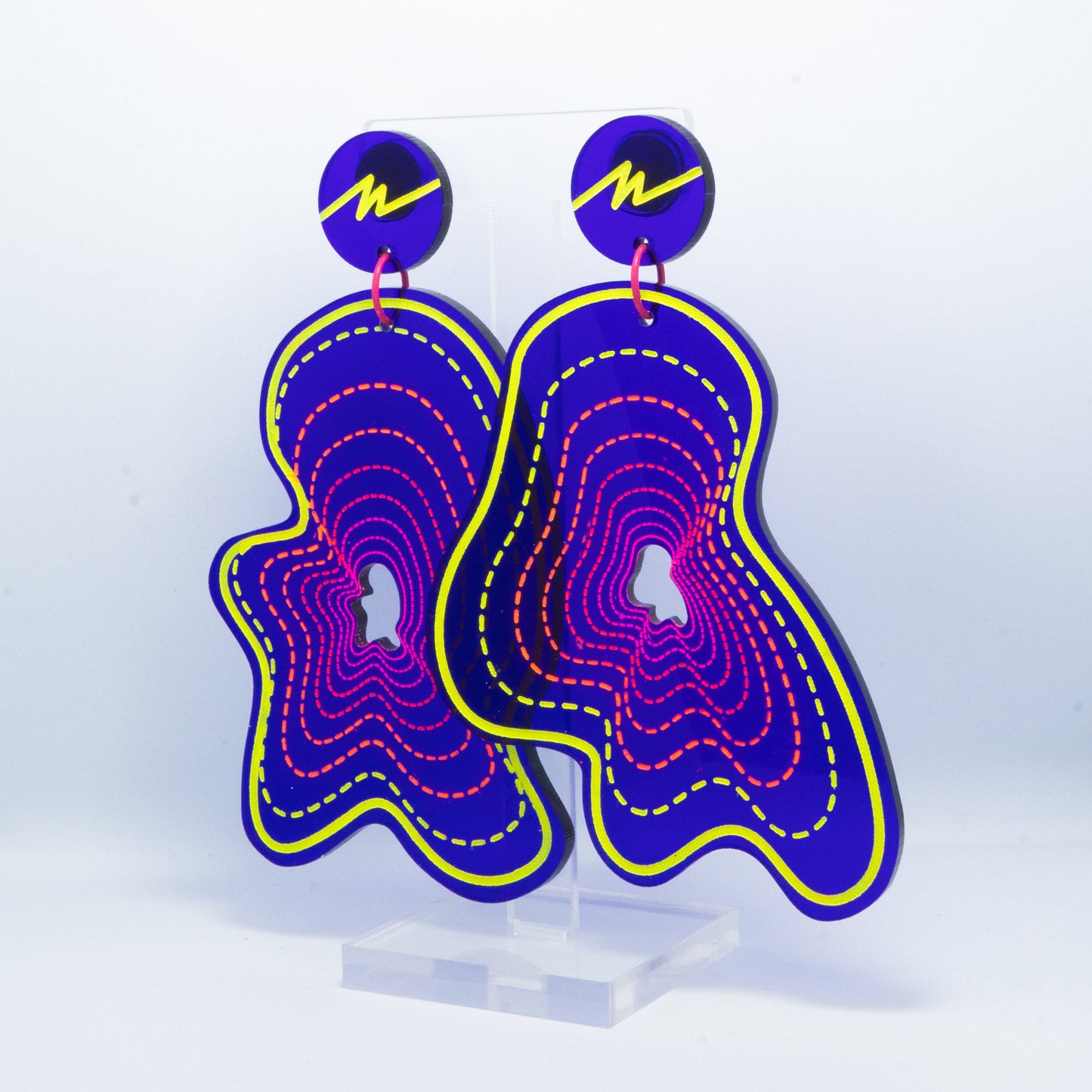 Vaporwave large purple blob dangles (yellow outline)