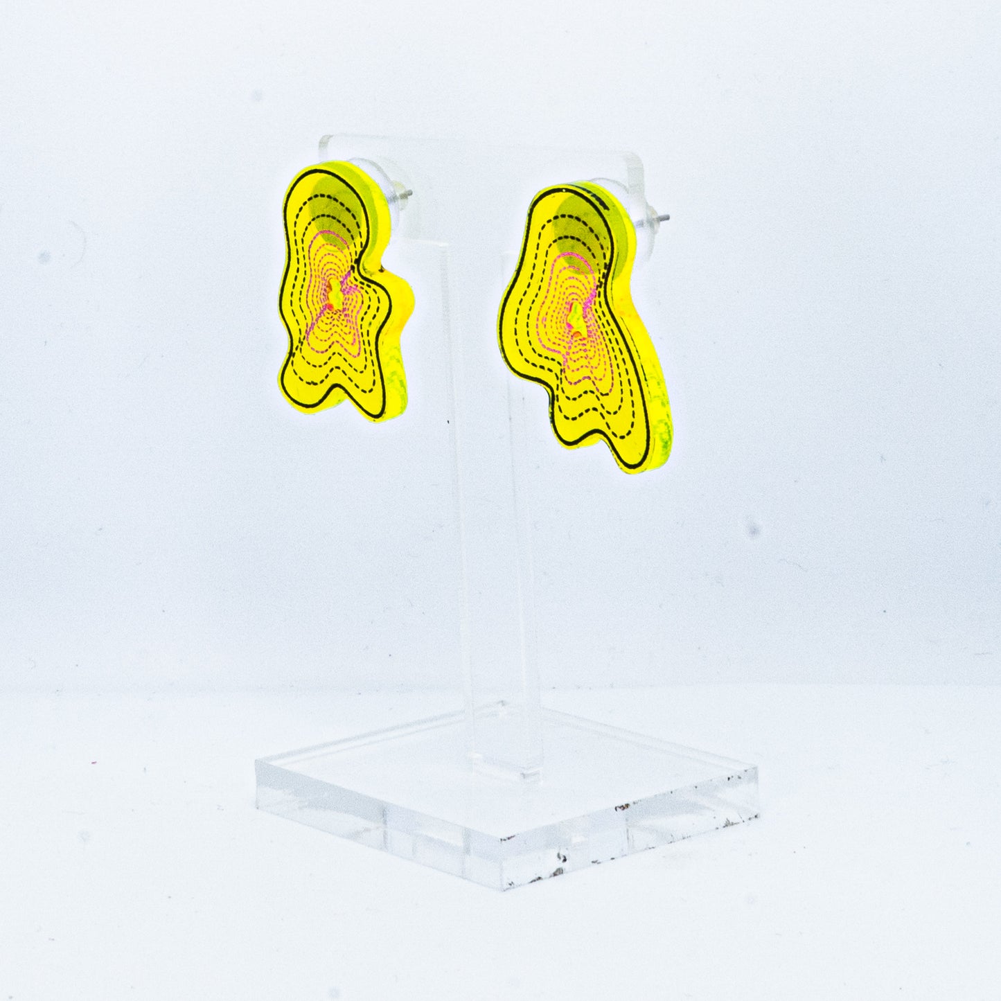 Vaporwave small yellow blob studs (pink center)