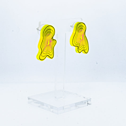 Vaporwave small yellow blob studs (pink center)