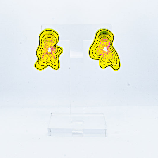 Vaporwave small yellow blob studs (pink center)