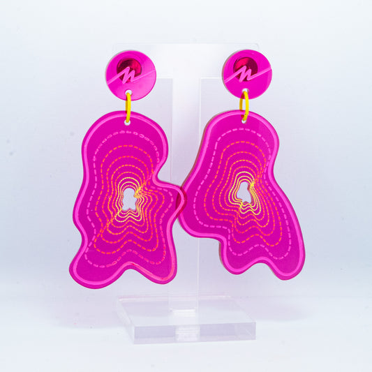 Vaporwave medium pink blob dangles (pink outline)