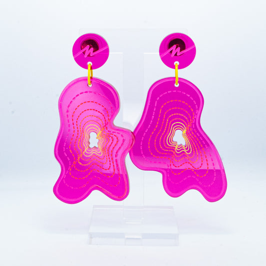 Vaporwave medium pink blob dangles (pink outline)