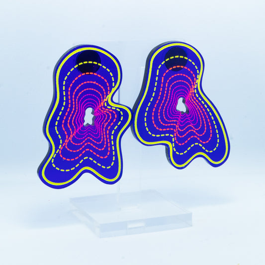 Vaporwave medium purple blob studs (yellow outline)