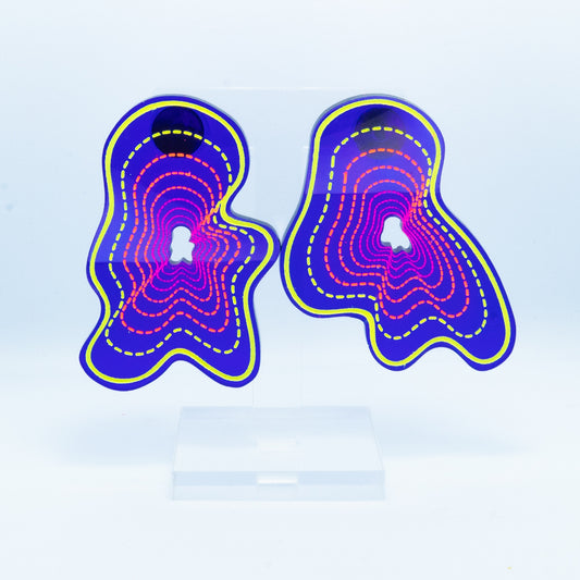Vaporwave medium purple blob studs (yellow outline)