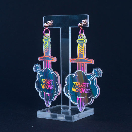 Behind your back holographic dangles