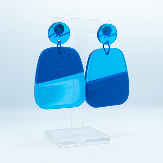Blue diagonal Rock dangles