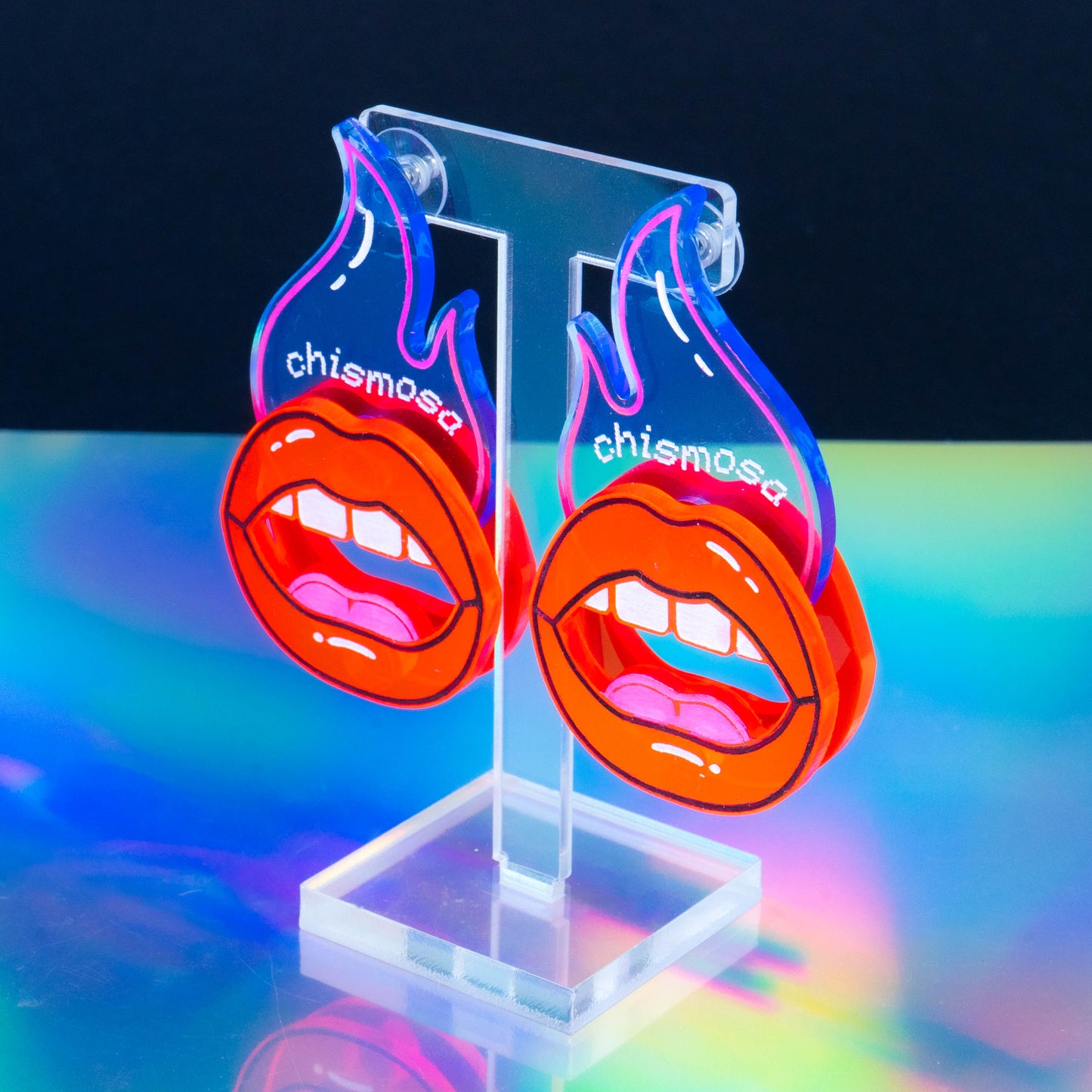 Chismosa neon blue dangles