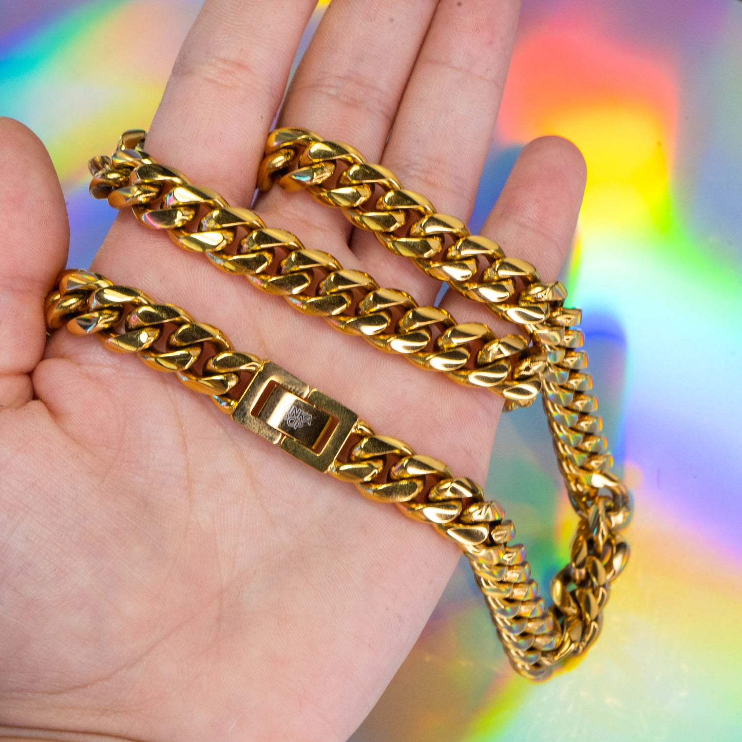 Gold stainless steel chain necklace