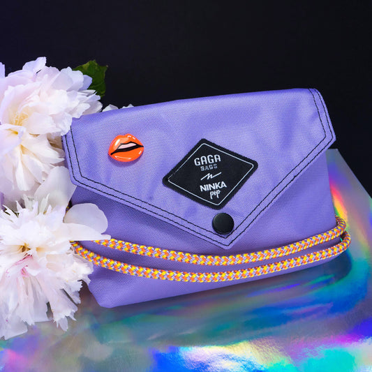 Lilac bag (orange multi + neon pink strap)