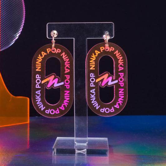 Neon pink extra large LINK hoops