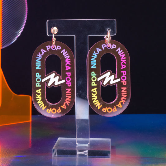 Neon pink rainbow extra large LINK hoops