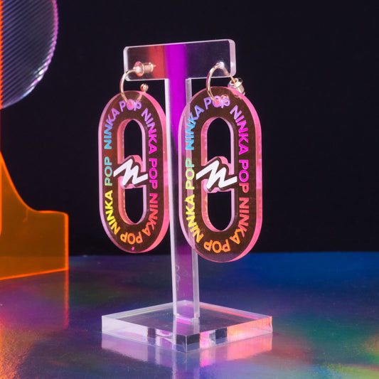 Neon pink rainbow extra large LINK hoops