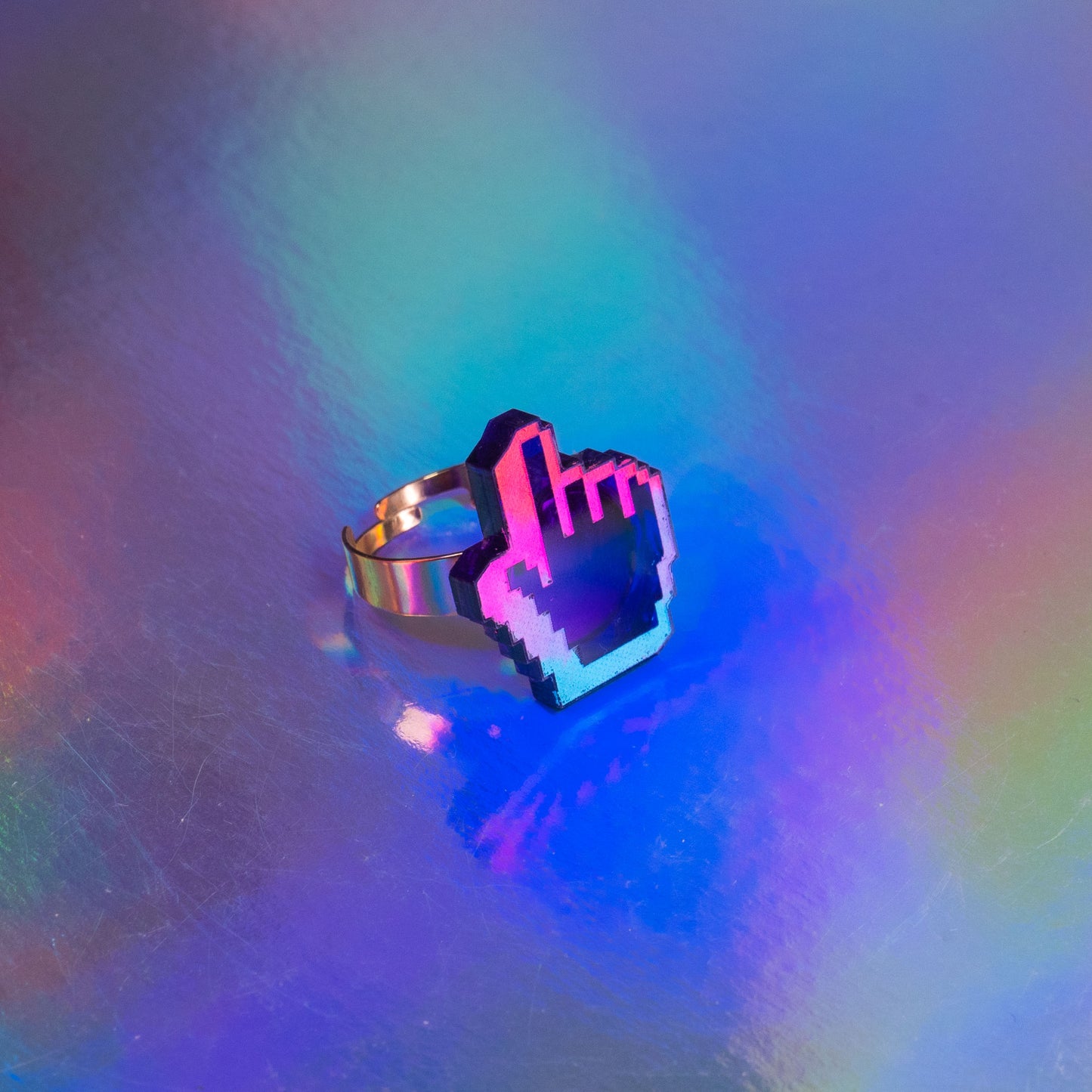 Acrylic purple cursor ring