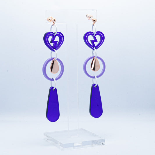 Purple heartbreaker long drop dangles