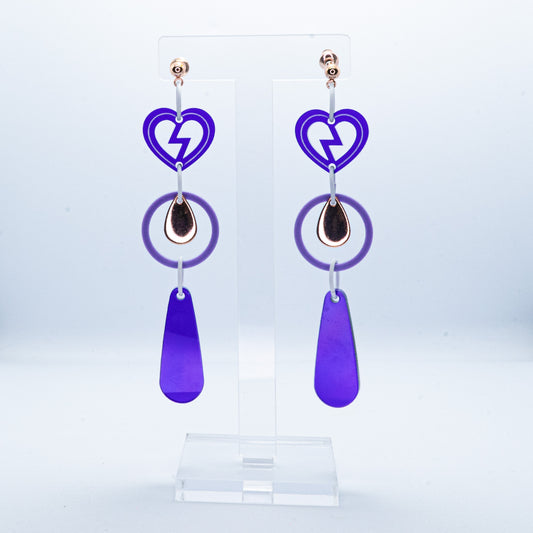 Purple heartbreaker long drop dangles