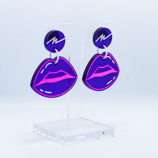 Vaporwave purple lip dangles