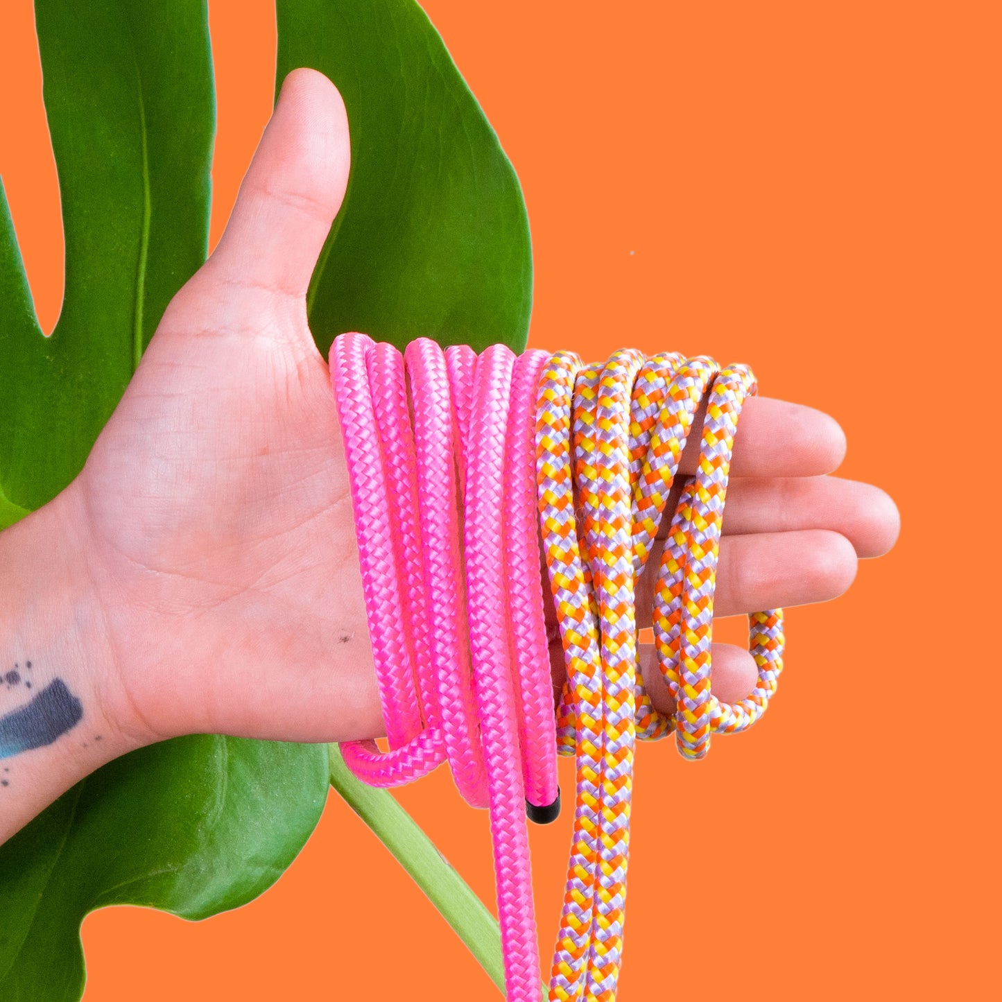 Lilac bag (orange multi + neon pink strap)