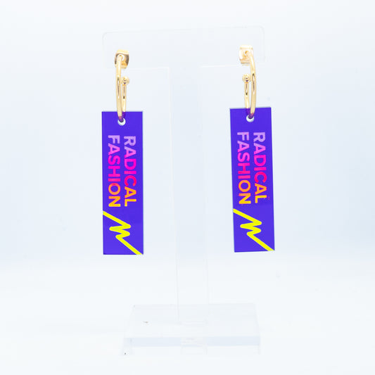 Radical Fashion rainbow tag hoops