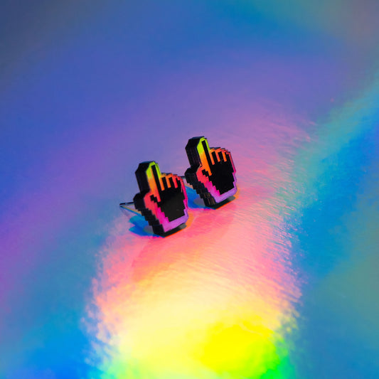 Mini black cursor studs