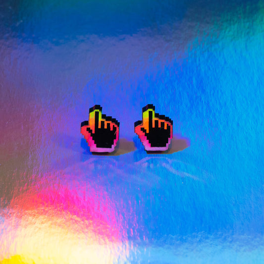 Mini black cursor studs