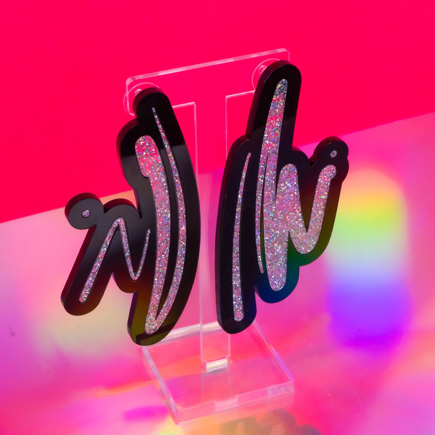 Squiggle n.1 silver glitter