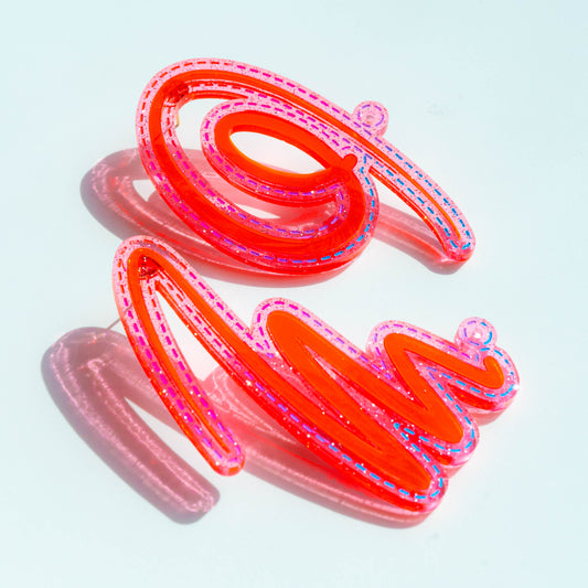 Squiggle n.3 pink and red