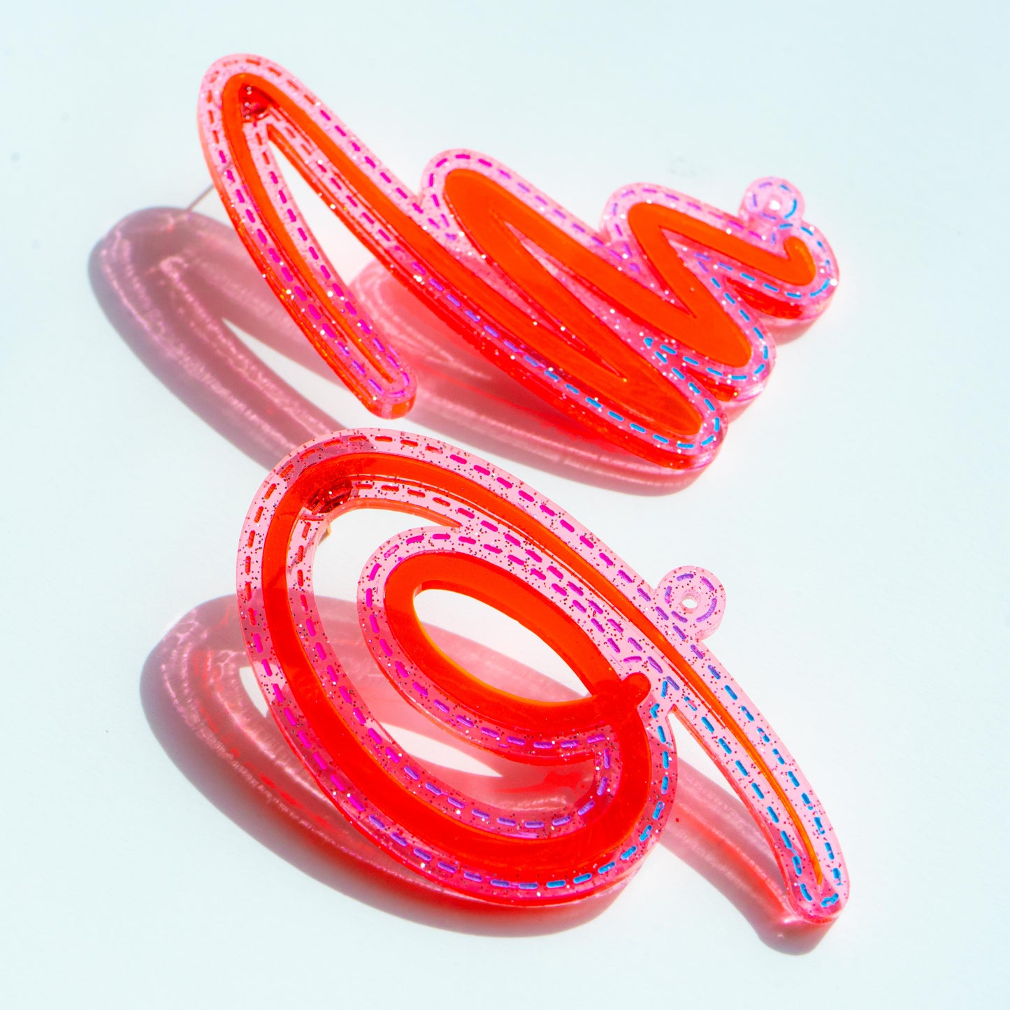 Squiggle n.3 pink and red