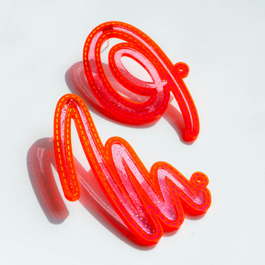 Squiggle n.3 red and pink