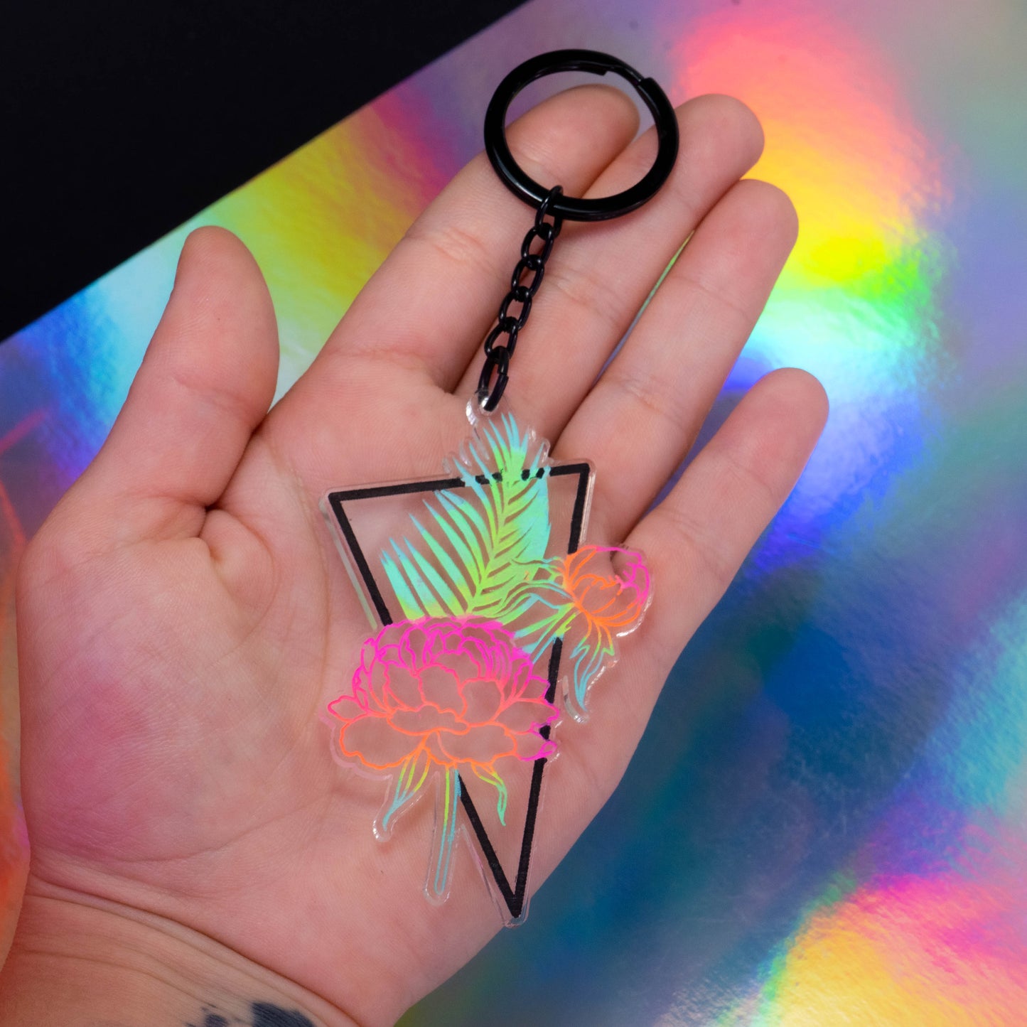 Tropical flower keychain