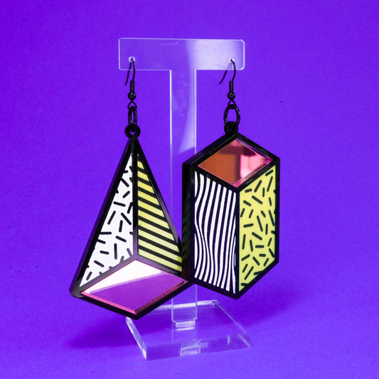 Color block large geometric hooks