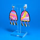 Anniversary marbled tombstone silver drop hooks