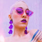 Vaporwave purple triple blob dangles