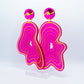 Vaporwave large pink blob dangles (yellow outline)