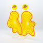 Vaporwave large yellow blob dangles (pink outline)