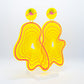Vaporwave large yellow blob dangles (pink outline)