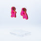 Vaporwave small pink blob studs (yellow outline)