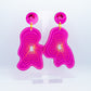 Vaporwave medium pink blob dangles (pink outline)