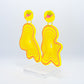 Vaporwave medium yellow blob dangles (pink outline)