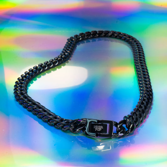 Black stainless steel chain necklace