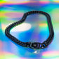 Black stainless steel chain necklace