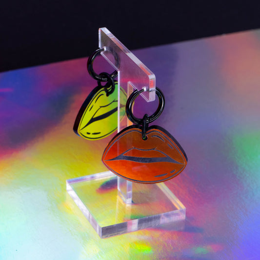 Chrome mirror lip hoops