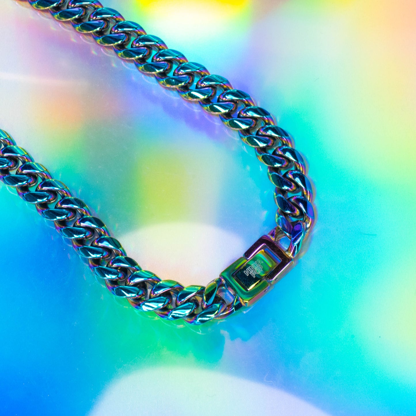 Rainbow stainless steel chain necklace