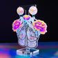 Large marble iridescent neon flower boi dangles