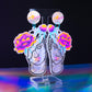 Large marble iridescent neon flower boi dangles