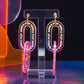 Neon pink large double LINK dangles