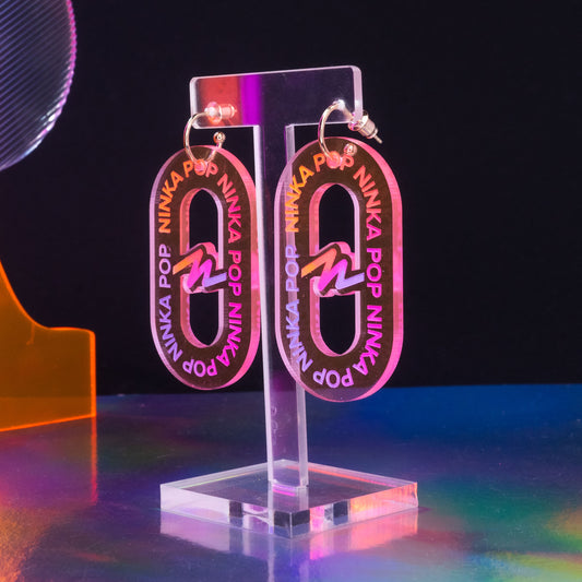 Neon pink extra large LINK hoops